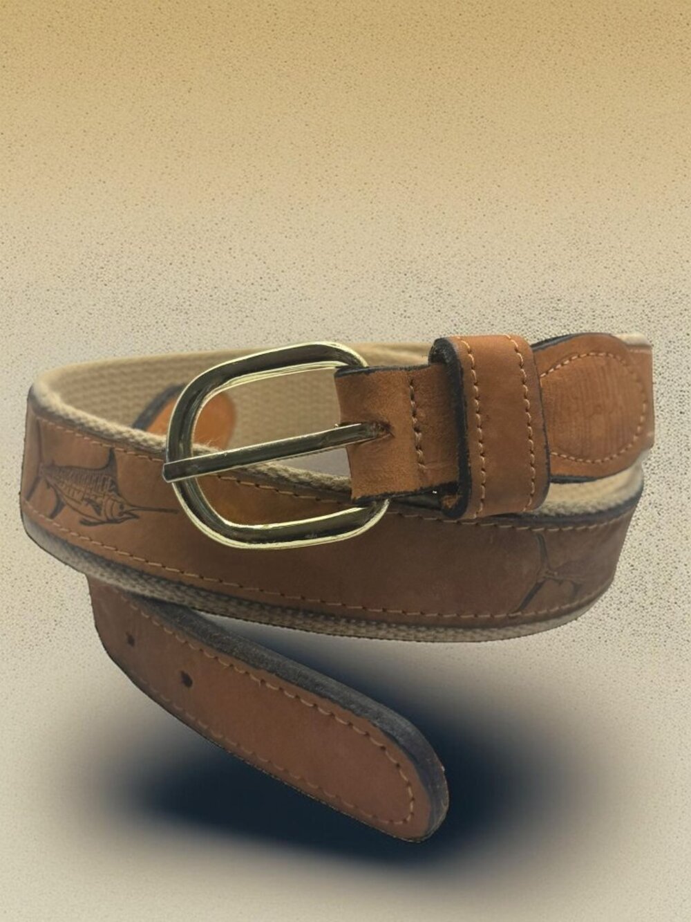 Zep-Pro Leather Marlin Belt With Solid Brass Buckle & Canvas Backing